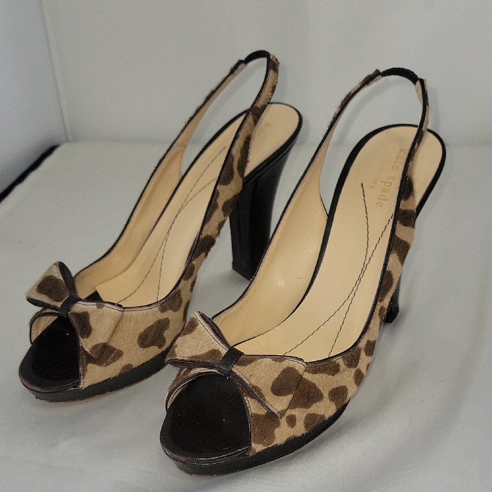 Kate Spade Leopard Print Slingback Heels